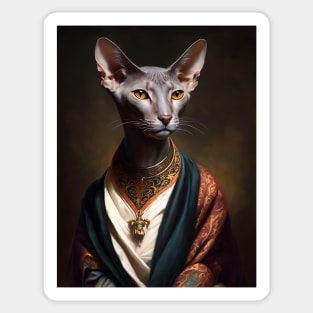 Royal Portrait of an Oriental Shorthair Cat Sticker